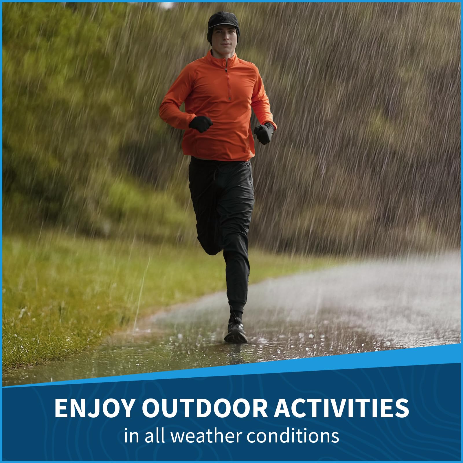 TrailHeads Sombrero de lluvia para hombre, sombrero de invierno al aire libre, sombreros impermeables para hombre, para correr, senderismo, Storm Runner