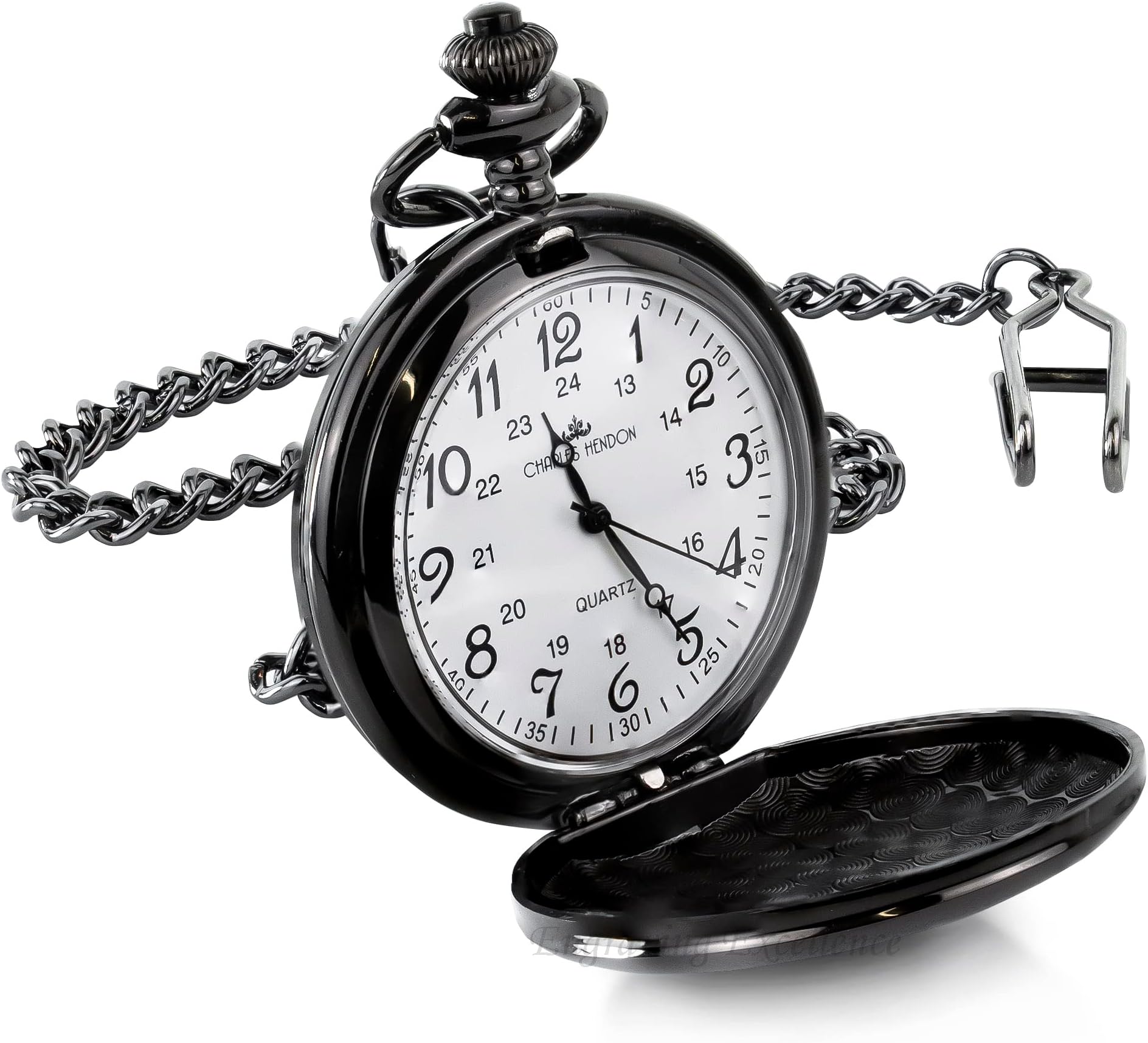 Personalised Engraved Silver Gold or Black Pocket Watch. Men's Gift. Free Engraving