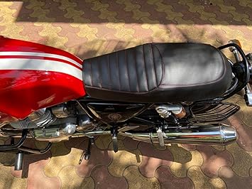 Sahara Seats Royal Enfield Continental GT 650 Design Seat Cover (Black with Red Stitching)