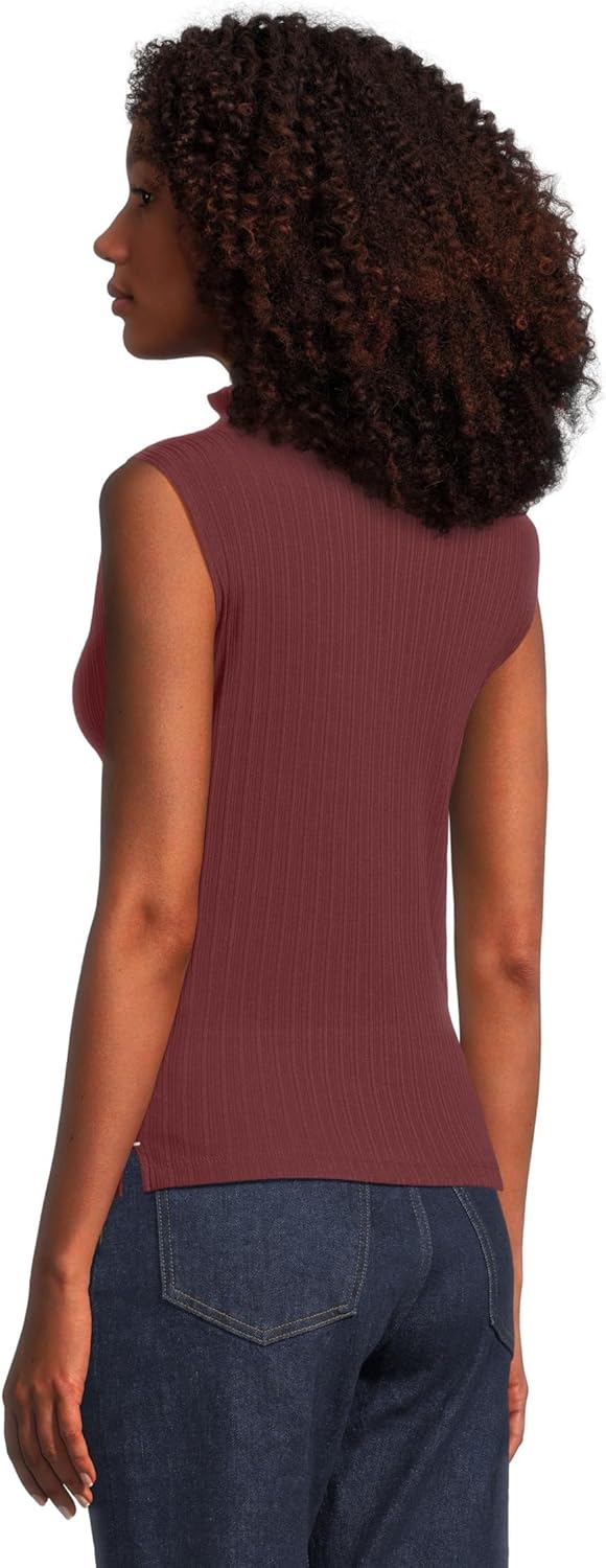 Madewell レディース モックネック コットン リブトップ
