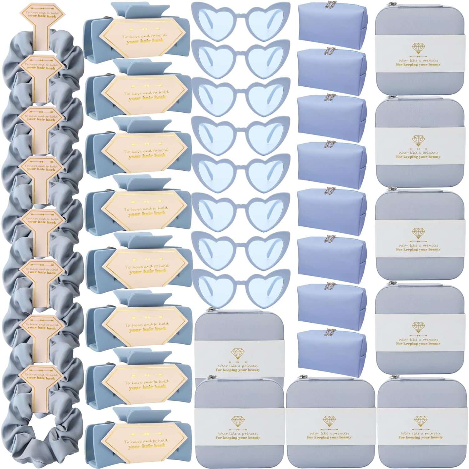 Bridesmaid Scrunchies & Sunglasses Gift Set (40 pcs) for Bridal Party
