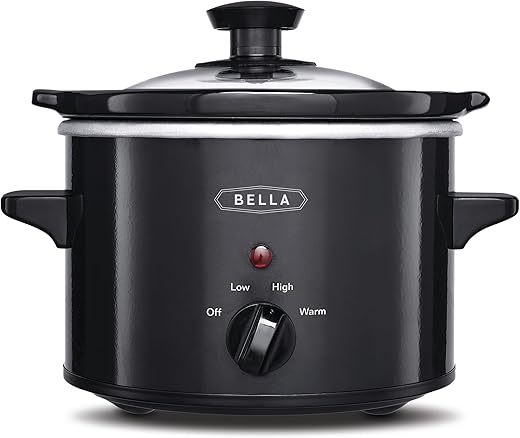 bella Electric Slow Cooker 1.5 Qt, Dishwasher Safe…