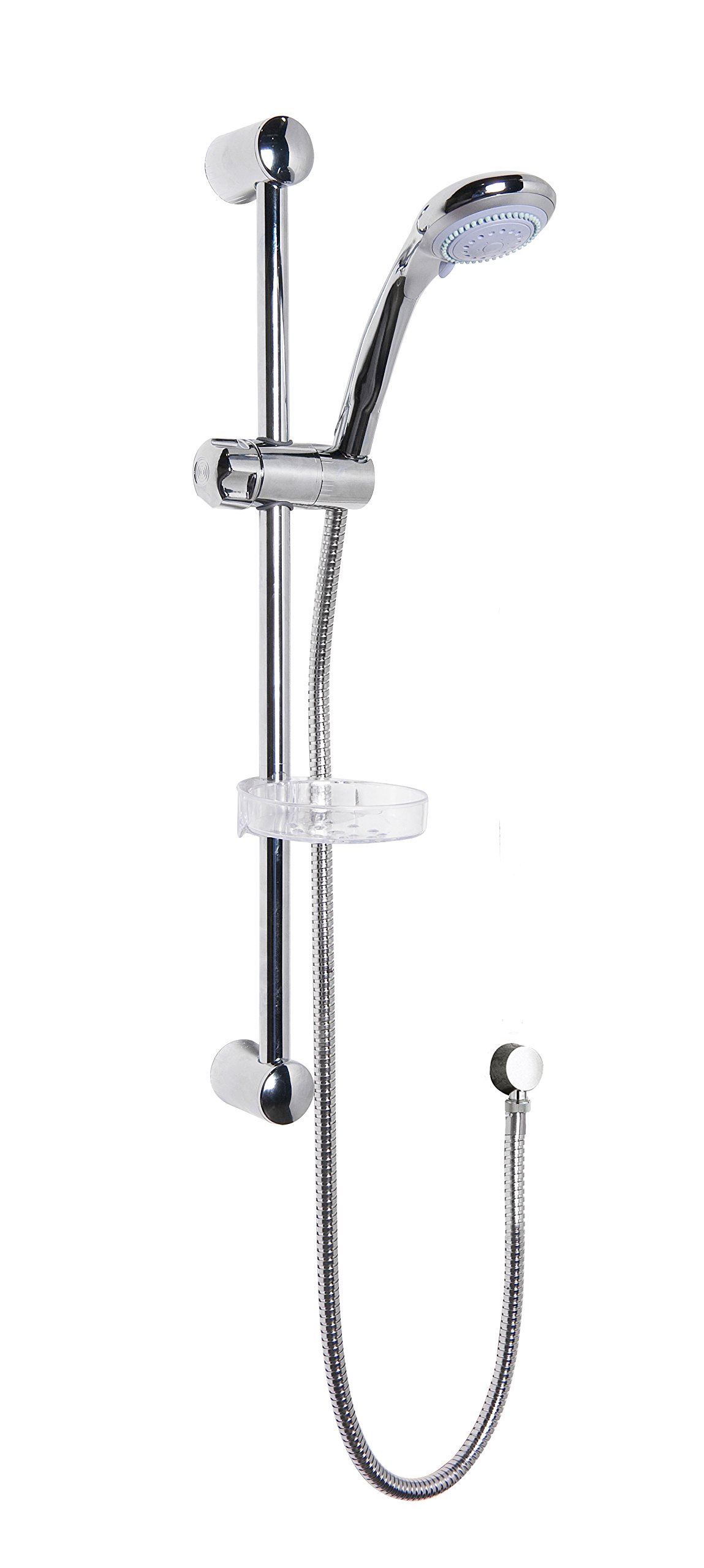 Nuie Chrome Slide Rail Kit With Multi Function Shower Handset | | Brass | 168Mm X 595Mm X 71Mm