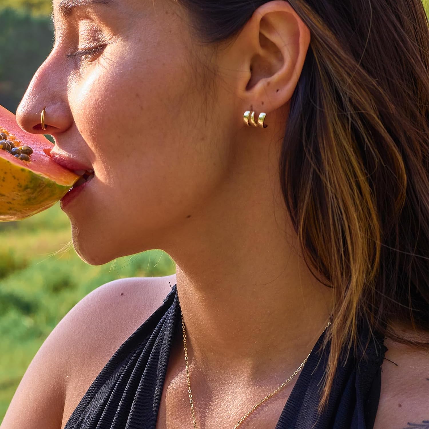 Gold Huggie Earrings for Women-14k Gold/Silver/Rose/Black Plated Heart Hoop Earrings Hypoallergenic Lightweight Hoops Gifts - Image 4