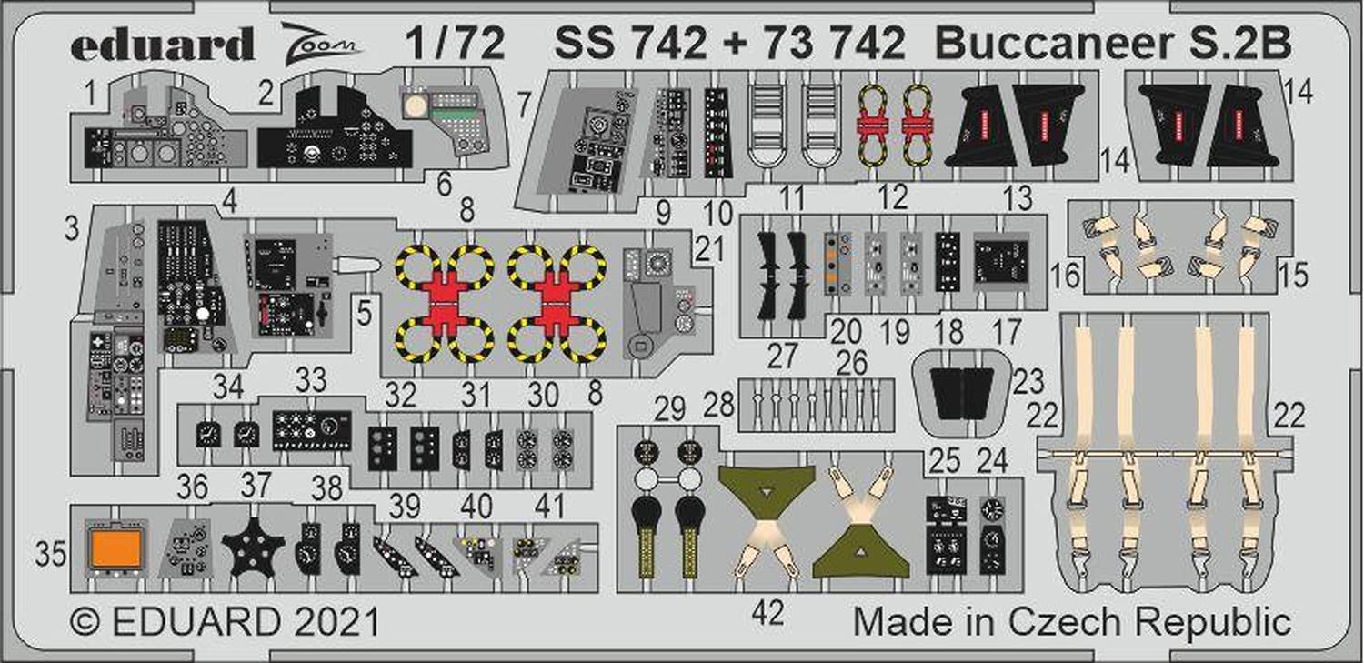 EDUSS742 Eduardo 1/72 Zoom Series Buccania S.2B Etched Part (For Airfix) Plastic Model Parts