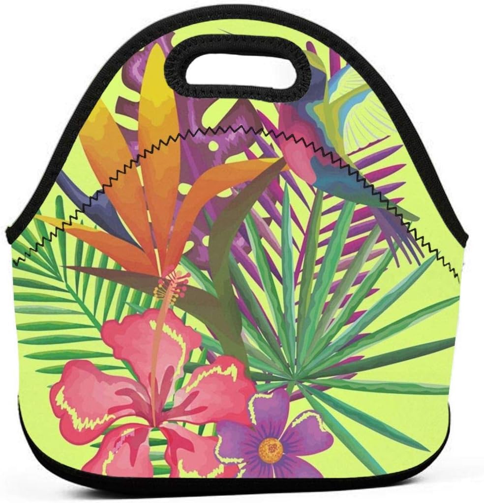 DJUQBWKP Tropical and Portable Lunch Bags,Reusable Picnic