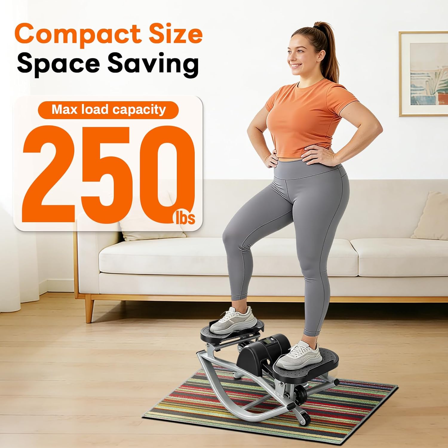 ERGOLIFE Rocking Stepper Side to Side for Home, Workout Machine Portable Compact Side-to-Side Rocker Steppers for Legs, Glutes, Abs