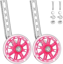 Youyijia 2 Pack Cycling Training Wheels Mute Flash Kids Bike Stabilisers Support Wheels for 12 14 16 18 20 Inch Bicycle