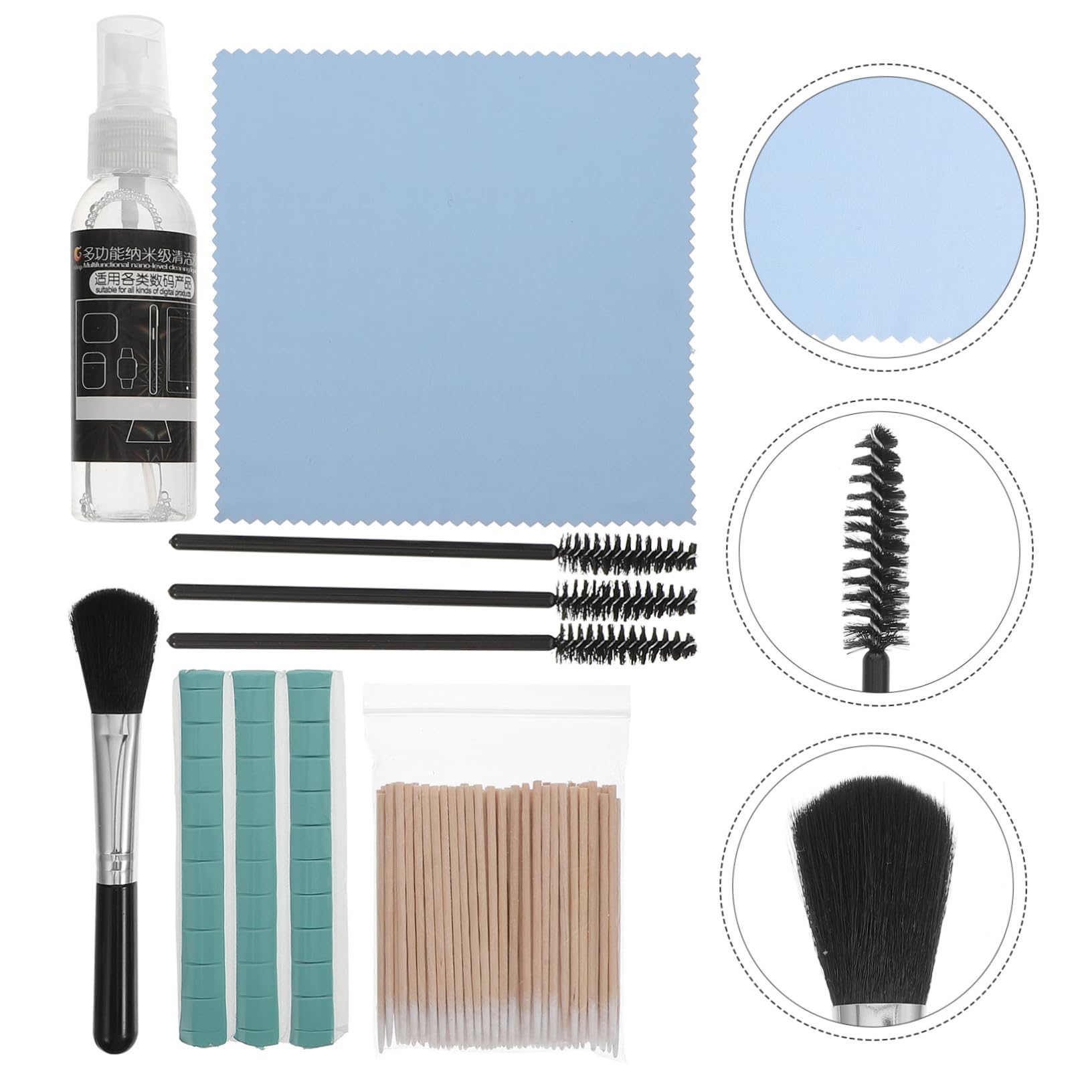 UKCOCO 3 Set Mini Kit di Pulizia Tastiera Pulitore Elettronico Spazzola Pelosa E Tamponi per Tastiere Telefoni Cuffie Fotocamere