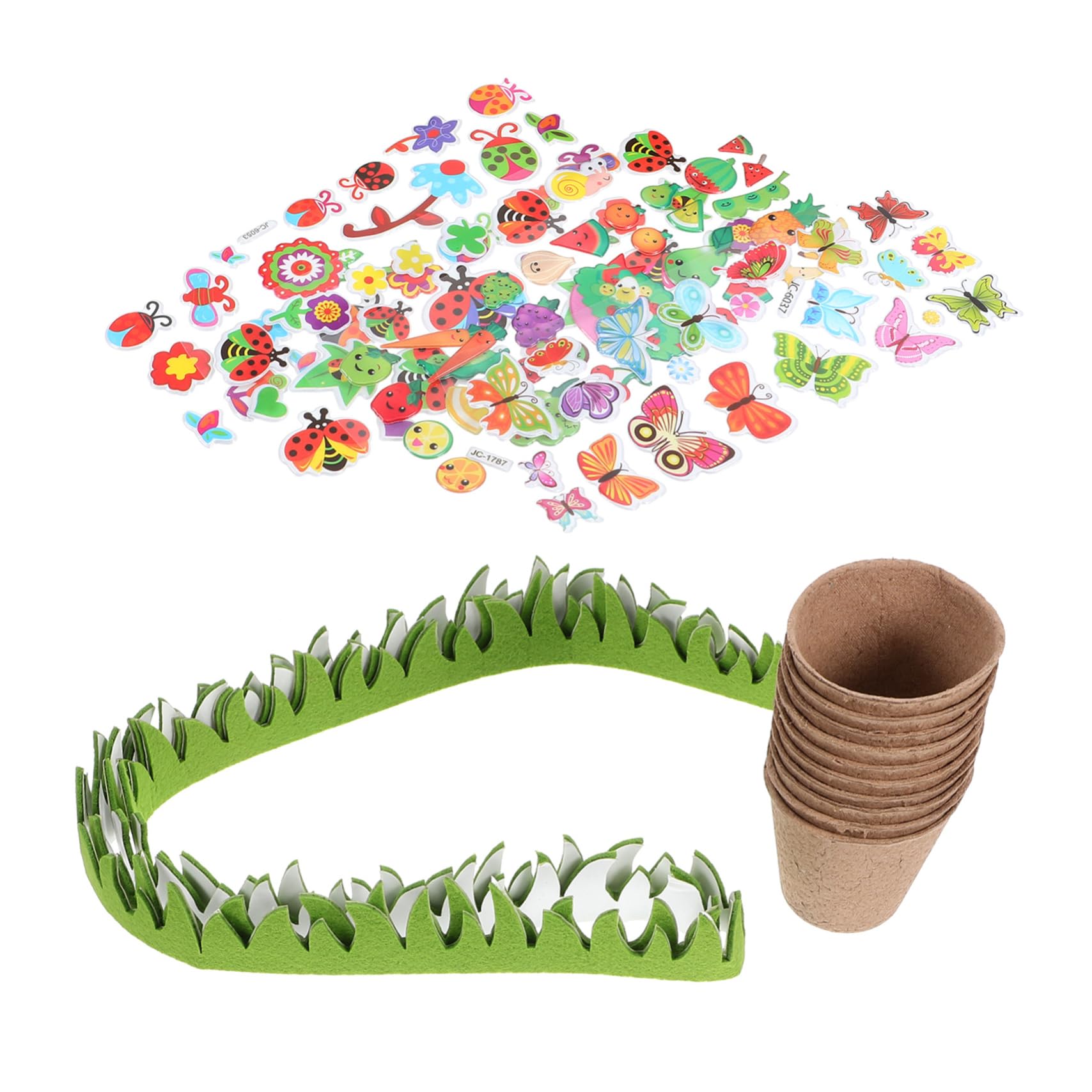 Abaodam 5sätze Diy Pulp Nursery Cups Mit Aufklebern Kreatives Bastelset Für Gartenpflanzen Papier-pflanzbecher Für Erwachsene Blumenübertöpfe Für Pflanzenanzucht