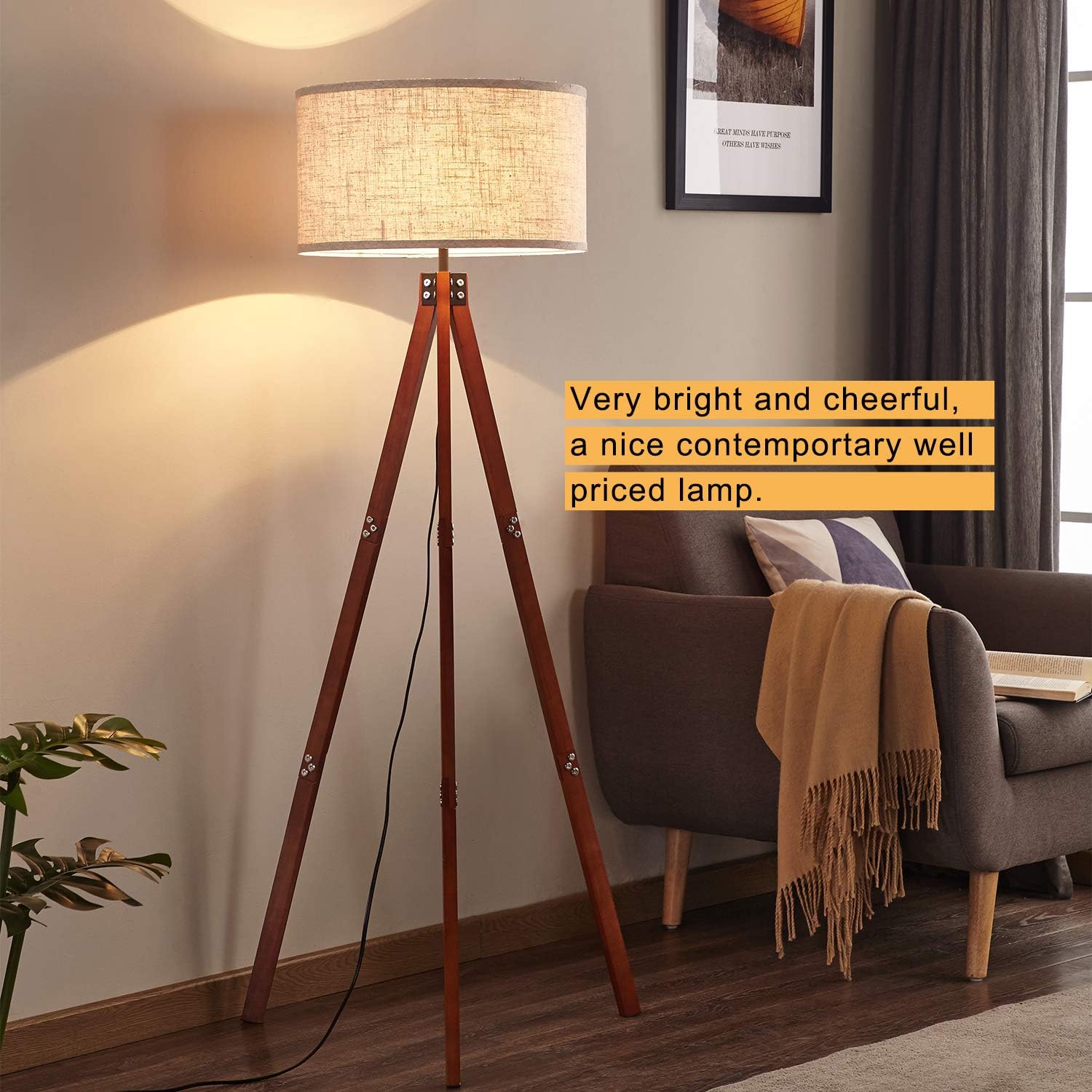 🔥 Cаѕhbасk uр tо 70% Wood Tripod Floor Lamp, Modern Standing Light with E26 Lamp Base, Wood Floor Reading Lamp for Contemporary Living Room, Bedroom, Study Room and Office Buу 1 gеt 1 Wood Tripod Floor Lamp, Modern Standing Light with E26 Lamp Base, Wood Floor Reading Lamp for Contemporary Living Room, Bedroom, Study Room and Office