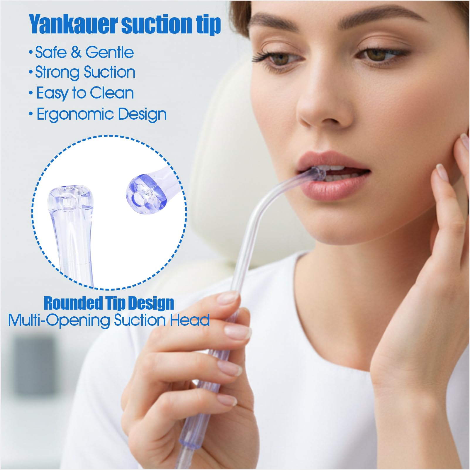 Yankauer - Punta di aspirazione orale, 16 cm, con controllo della ventilazione, tubo di aspirazione rigido per sistema di aspirazione dentale o clinica, 10 pezzi