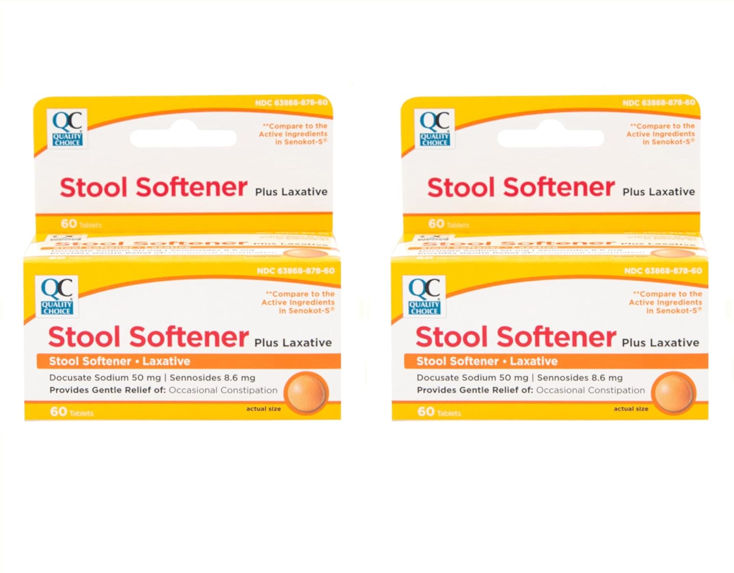 Quality Choice Amolecedor de Fezes e Laxante, 60 Comprimidos (Pacote com 2)