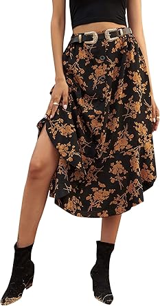 floral maxi button skirt