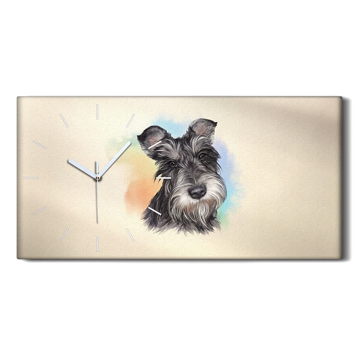 Horloge sur Toile Chien éliminez le bruit du tic-tac avec élégance 60x30