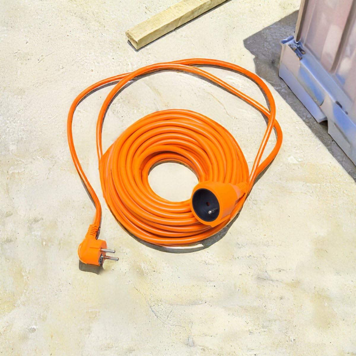 Stevige Oranje Verlengkabel 50m – 3x1 mm² – Voor Tuin, Bouwplaats & Camping – Kinderbeveiliging – BX-787 – Extra Sterk & Veilig