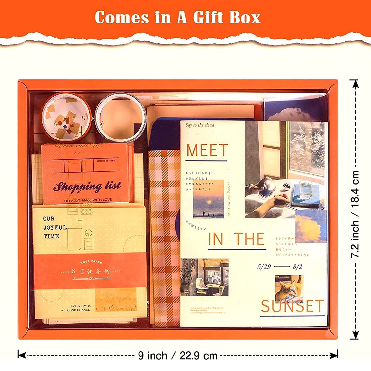 KELUMIE Scrapbook Kit Daily Journal Scrapbooking A6 Grid Notebook Summer Craft ATR Stationery DIY Journaling Craft Kit Gift for Girls, Woman, Kids, Teen (Sunset) 4