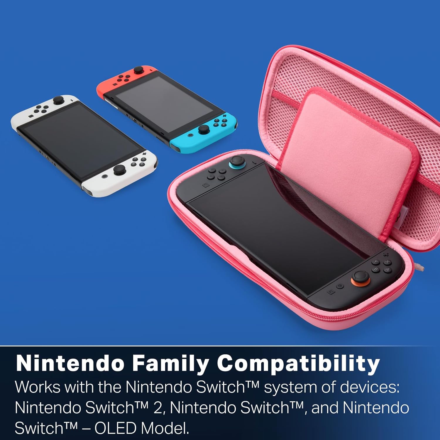 PowerA Protection Case for Nintendo Switch 2 - Kirby Mouthful, Officially Licensed, Protective Storage, Holds up to 9 Game Cards and 2 microSD Express Cards, Integrated Play Stand