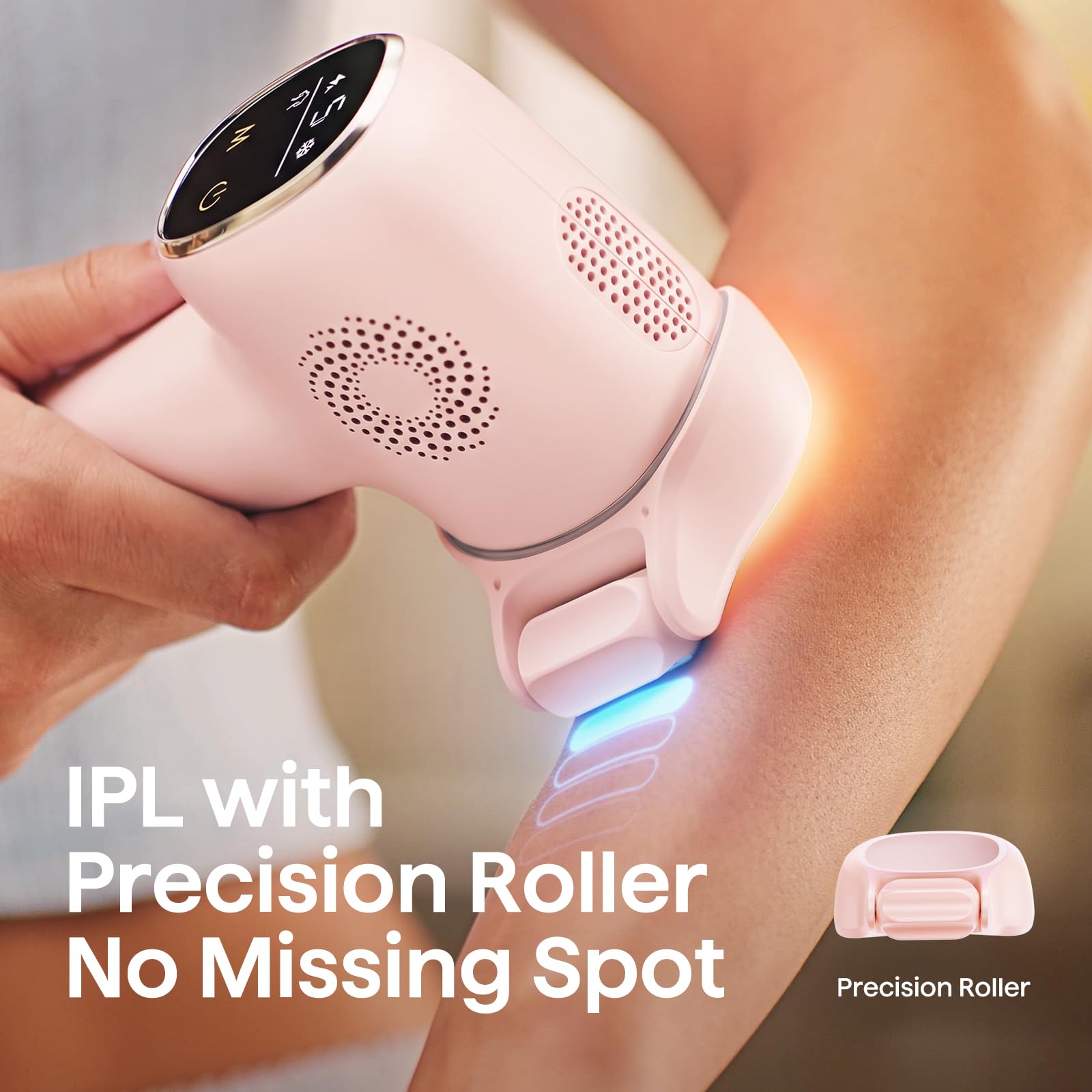 Wavytalk Depilación láser IPL, desnuda con rodillo de precisión para todo el cuerpo | Larga duración y sin dolor, 24J de doble pulso y refrigeración por hielo, uso en casa para mujeres y hombres, con cable