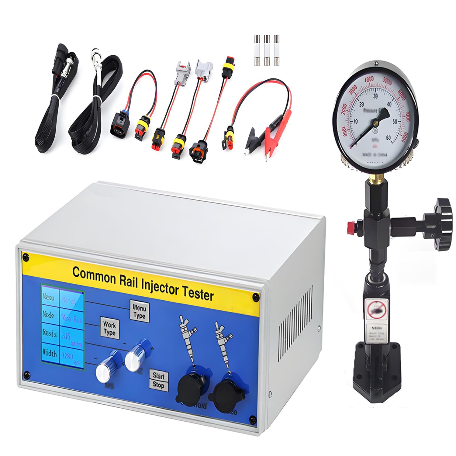 Tester Iniettori Common Rail Diesel,Dispositivo Tester Iniettori Rampa Comune,Intervallo Regolazione Frequenza 1–30 Hz (Iniettoris Solenoide),1–20 Hz (Iniettoris Piezoelettrici)