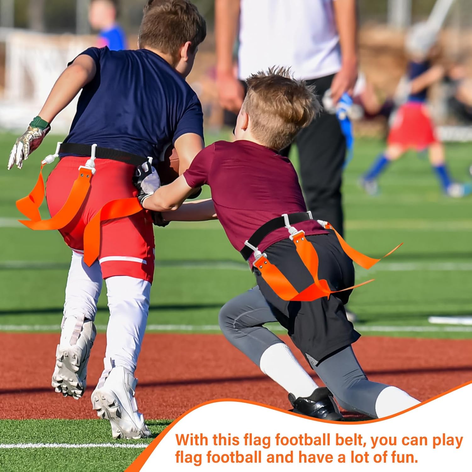 Junkin 6/8/10 Players Flag Football Sets Adjustable Football Belts and Flags for Youths Teens Kids Adults Players Sports Team