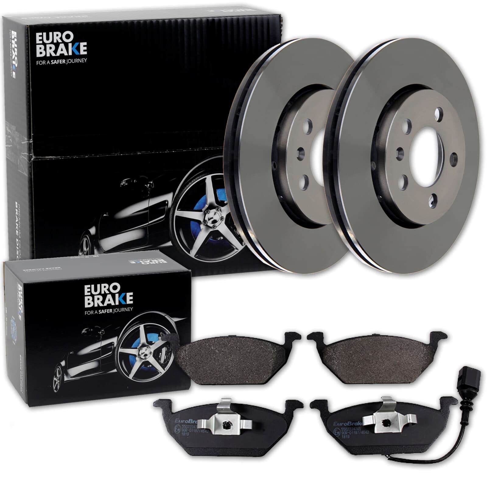 Eurobrake Bremsscheiben 256mm Beläge vorne | 5815204758 + 5502224745 Kompatibel mit A1 (8X1, 8XK),A1 Sportback (8XA, 8XF),Polo V (6R1, 6C1),Polo V Kasten/schrägheck (6R1