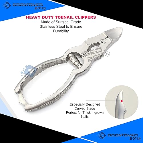 Miniatura 7 de OdontoMed 2011 Podólogo Mycotic Toenail Nippers 6", doble acción cortador de uñas Alicate Trimmer Profesional Acero inoxidable ODM
