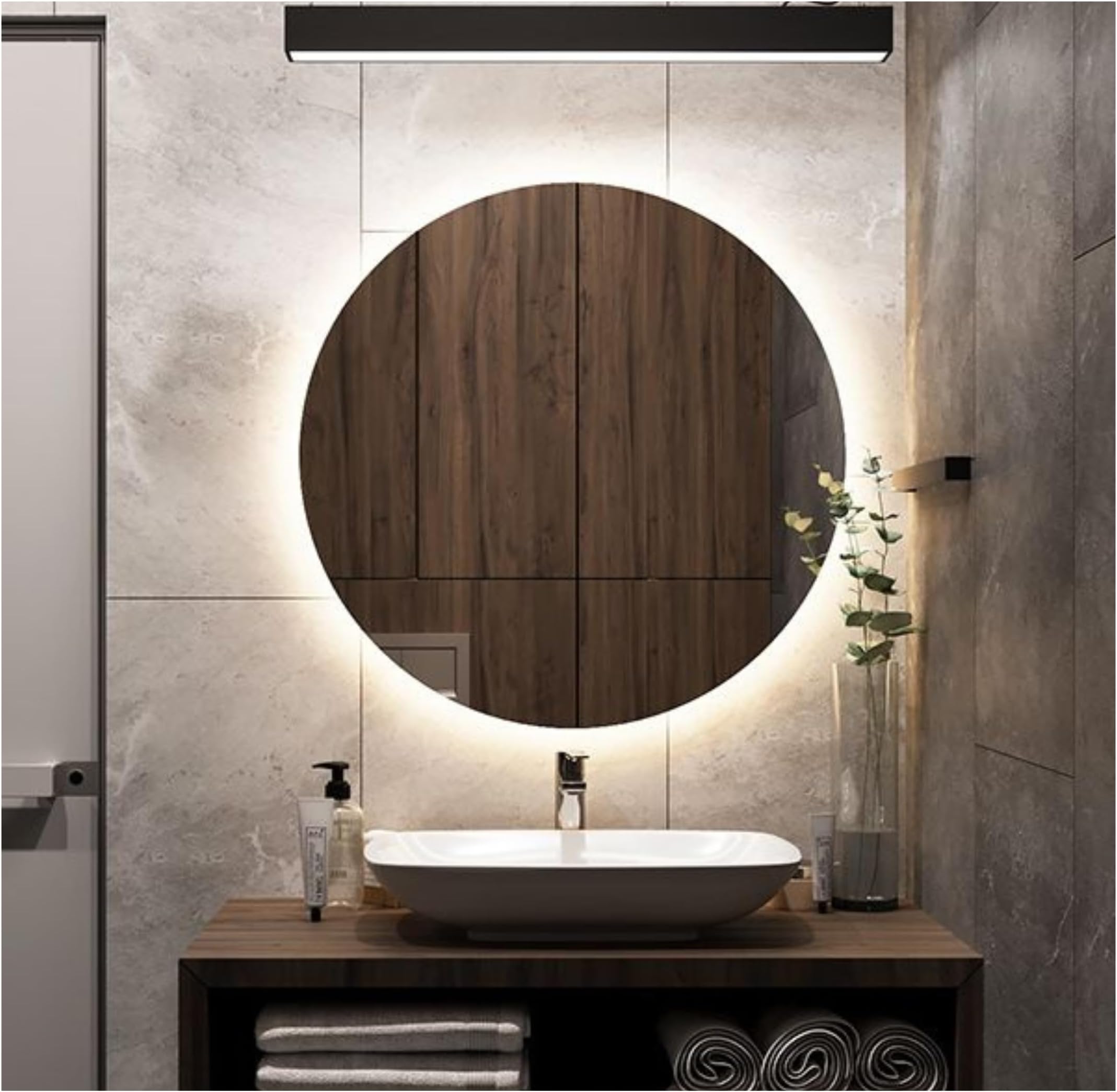 Specchio Con Mensole Umbra Cirko - Design Moderno, Acciaio Nero, 51x51cm - Foto 9