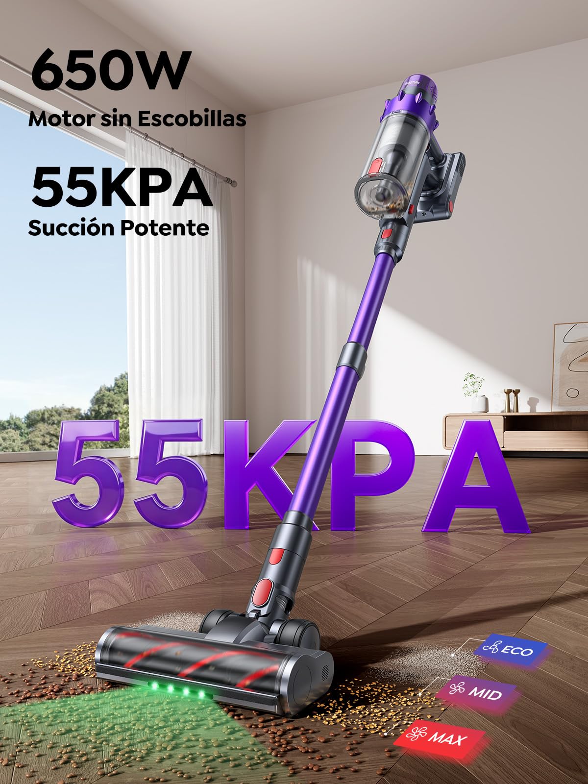 SMOTURE コードレススティッククリーナー パープル Amazon.com - SMOTURE Cordless Vacuum Cleaner, 600W/50Kpa/Max