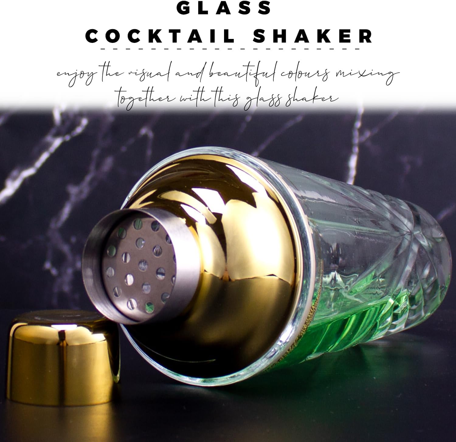 Cotail Shaker, Glass Drink Shakers Cotail for Bars, Whiskey, Cotails