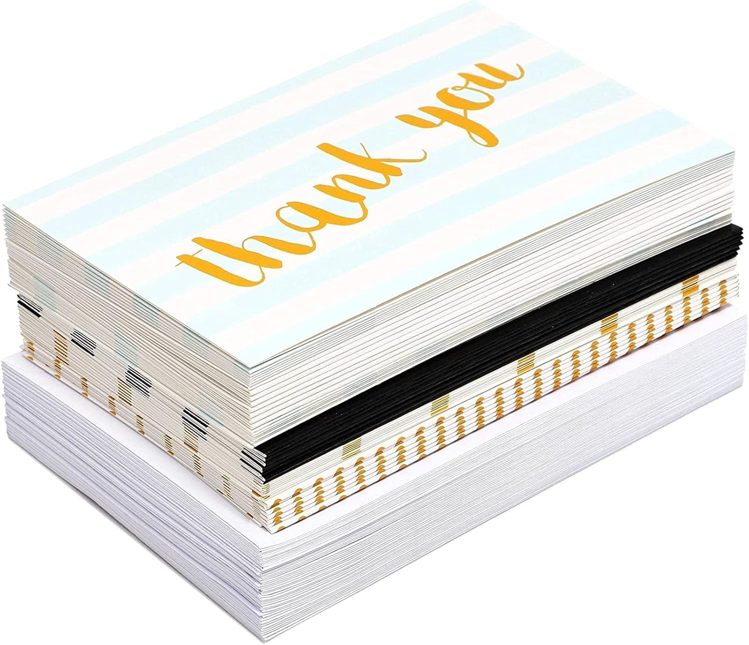 Juvale Thank You Cards with Envelopes - 96-Pack 4 x 6 In Multicolor Blank Notecards - Retro Striped & Polka Dot Designs - Bulk Thank You Notes with Envelopes Set