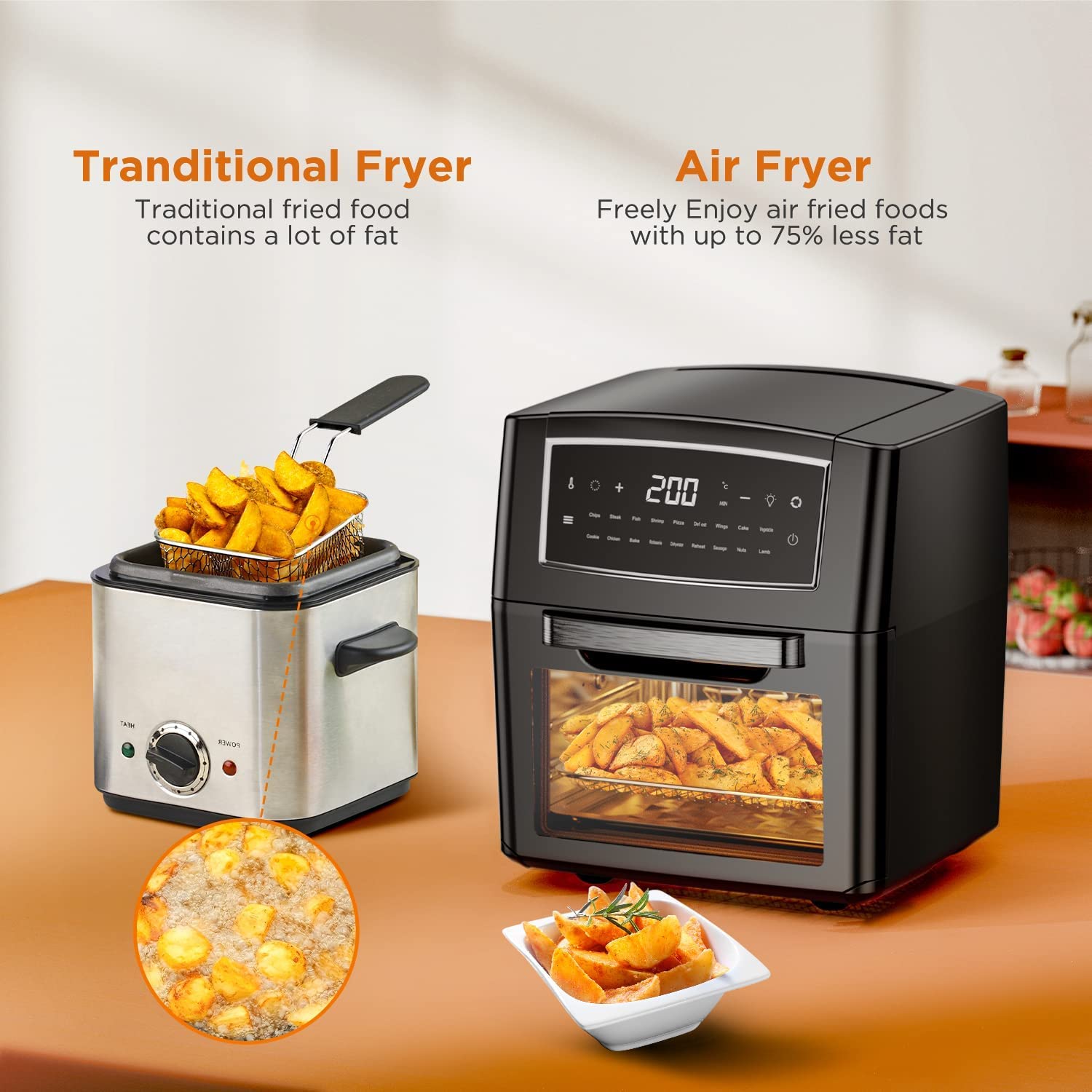 Air Fryer Oven 12L, Mini Oven 18-in-1 Tabletop Convection Oven 