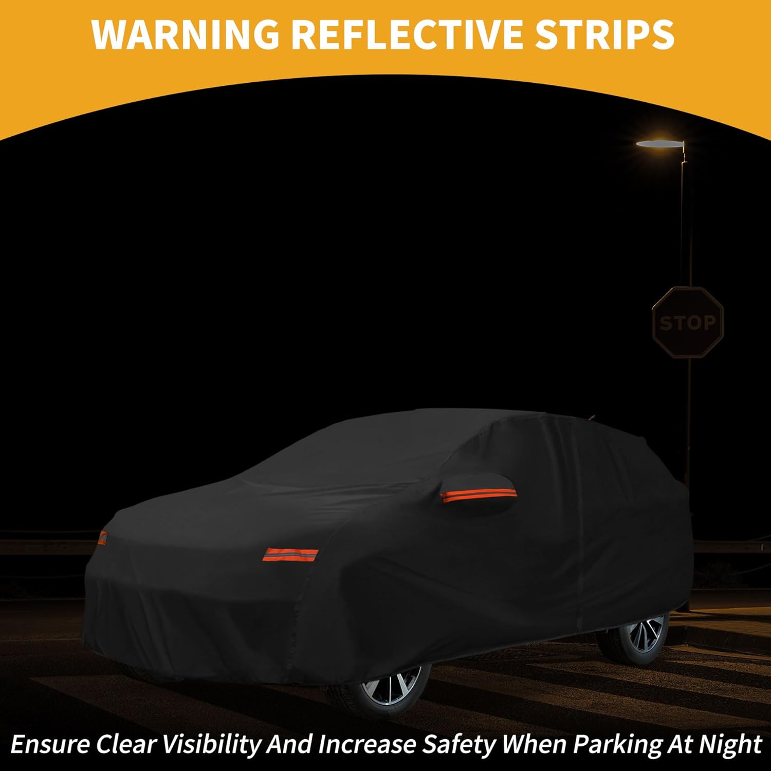 Car Cover Waterproof All Weather Sun Rain Protection Full Exterior Cover for Kia Sportage Black with Left Side Zippers