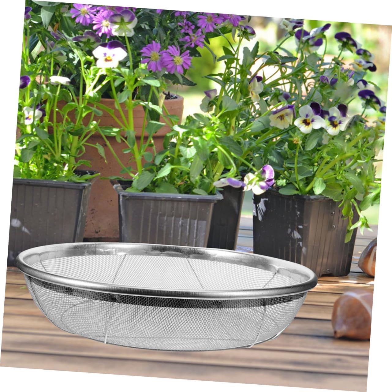 Mipcase Garden Soil Sifting Pan Heavy Duty Soil Sieve for Gardening Easy to Clean Mesh Sieve Strainer