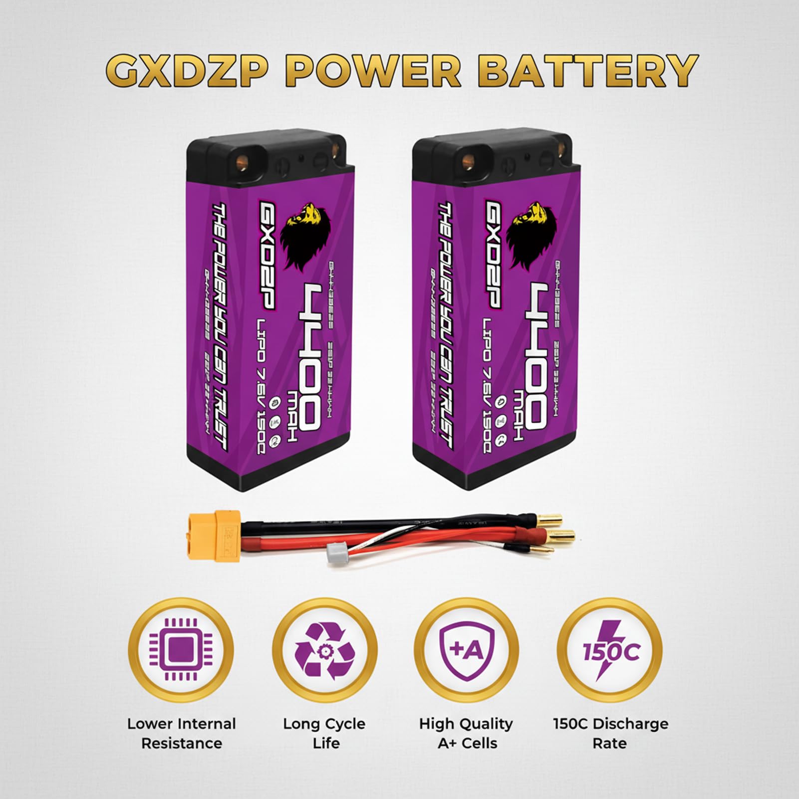 Amazon.co.jp: GXDZP ショートリポバッテリー 2S 7.6V 4400mAh 150C