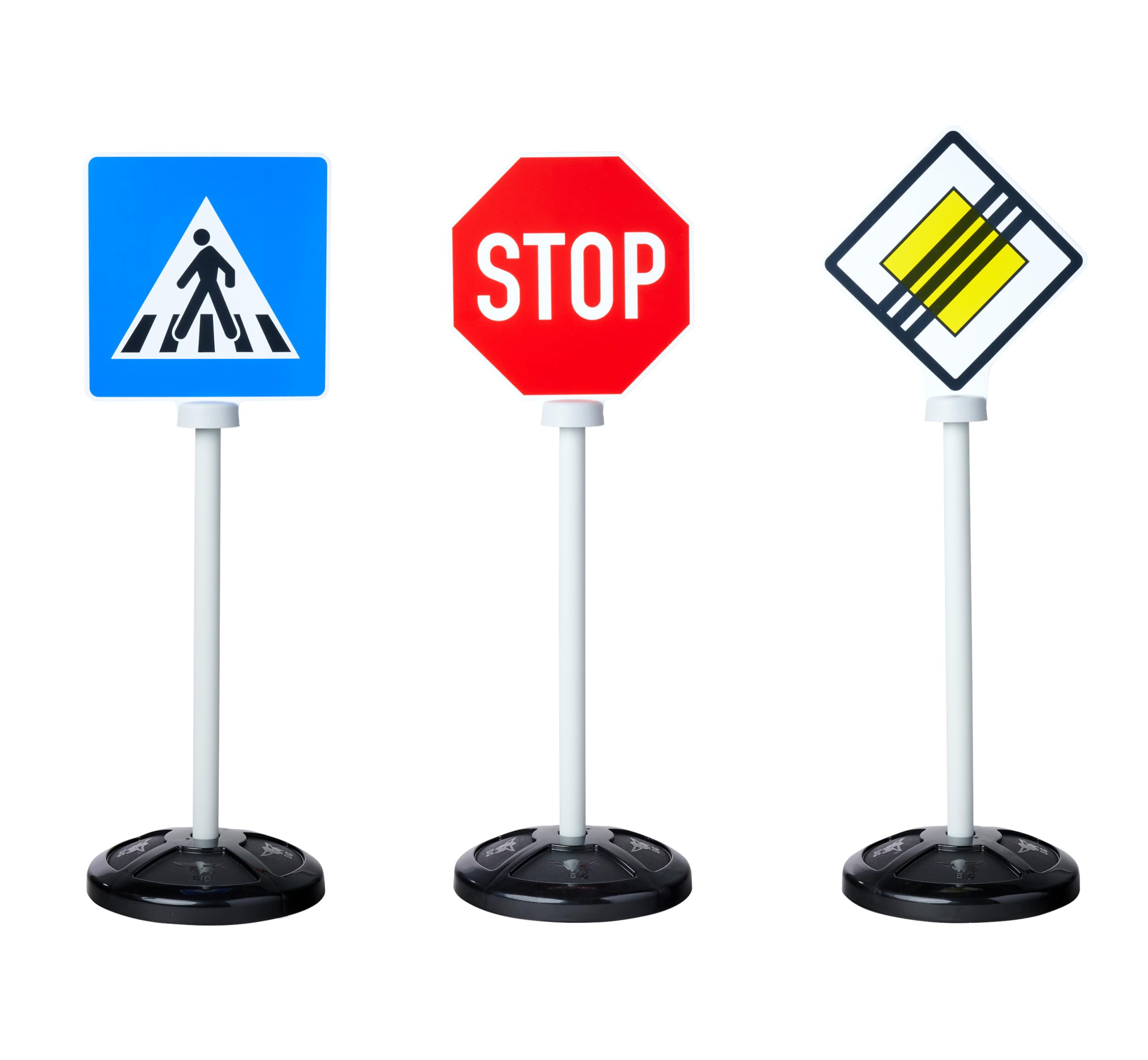 Lot de 3 Panneaux de signalisation Big pour Enfants (69 cm chacun) – Lot de 3 Panneaux de Rue avec 5 Panneaux de signalisation pour Jouer et Apprendre pour Les Enfants à partir de 1 an – Jouet pour