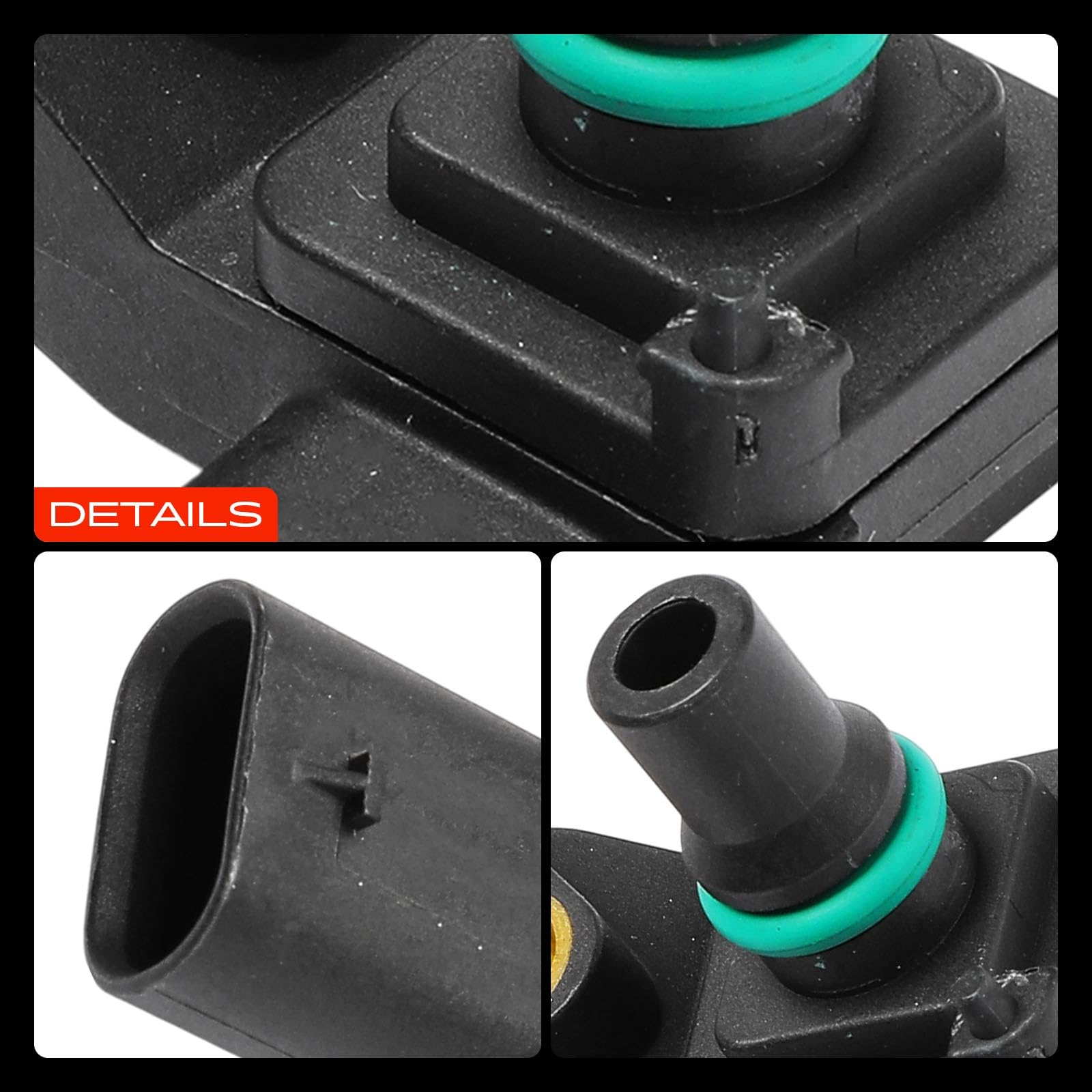 Frankberg Sensore pressione differenziale Pressione gas di scarico 3-Poli Compatibile con X3 F25 Serie 3 Touring F31 Serie 5 Touring F11 X1 E84 X3 E83 Replace# 7804742