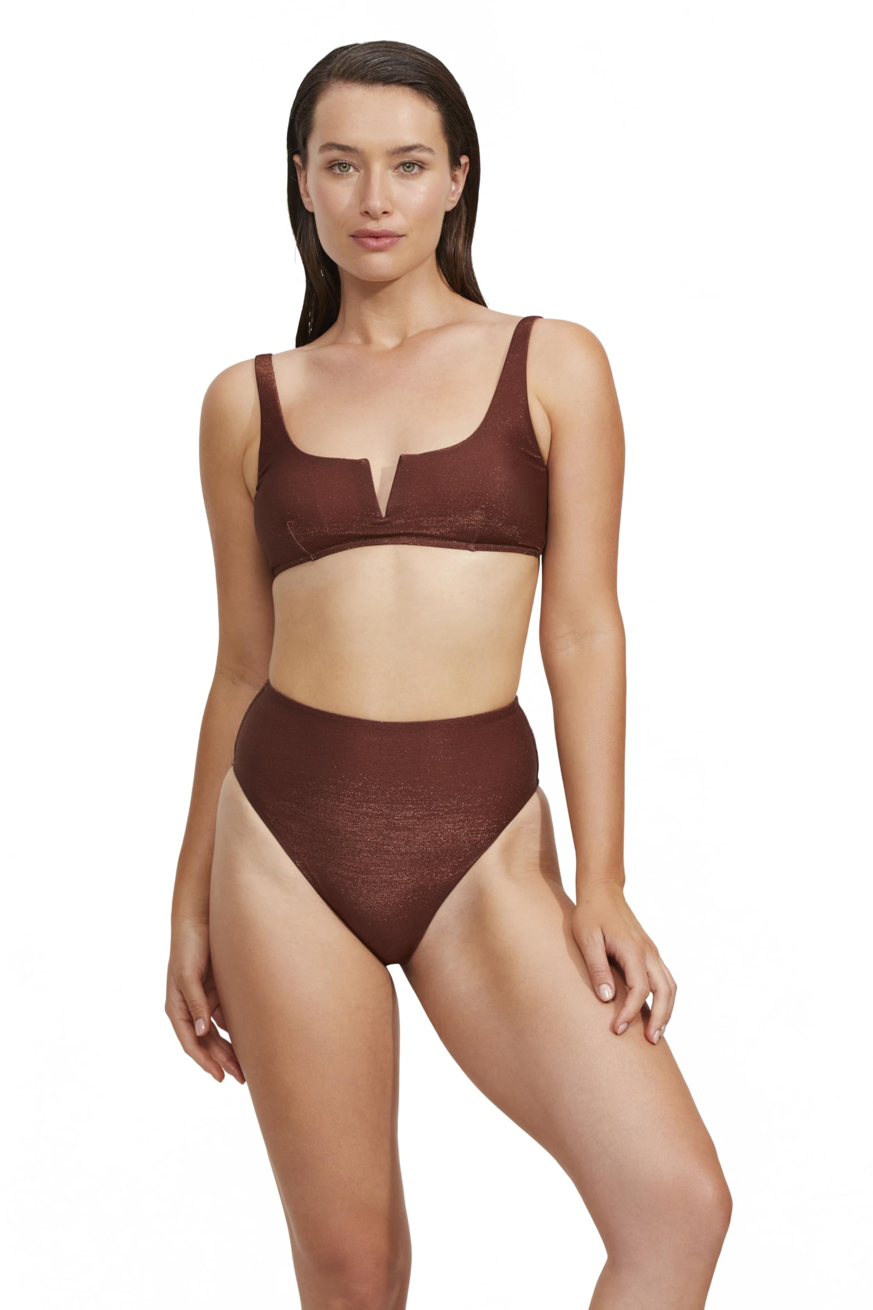 - Luma High End V Wire Insert Women's Bikini Top - Removable Soft Cups, Adjustable Straps and Front & Back Lining