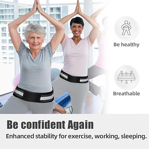 Miniatura 6 de Sacroiliac SI - Soporte de cadera con tecnología de doble compresión, cinturón de alivio del dolor de espalda baja para mujereshombres, ajustable de