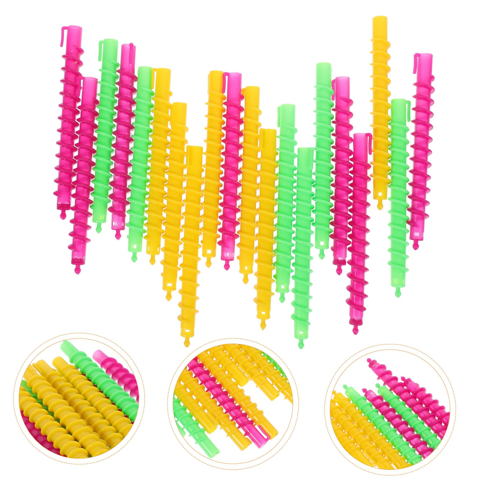 NOLITOY 100 Varillas para Permanente de Abs para Cabello, Kit de Rulos en Espiral Flexibles y Antideslizantes, Adecuado para Uso en Casa y Salón, Pack de 5 Unidades Color Aleatorio