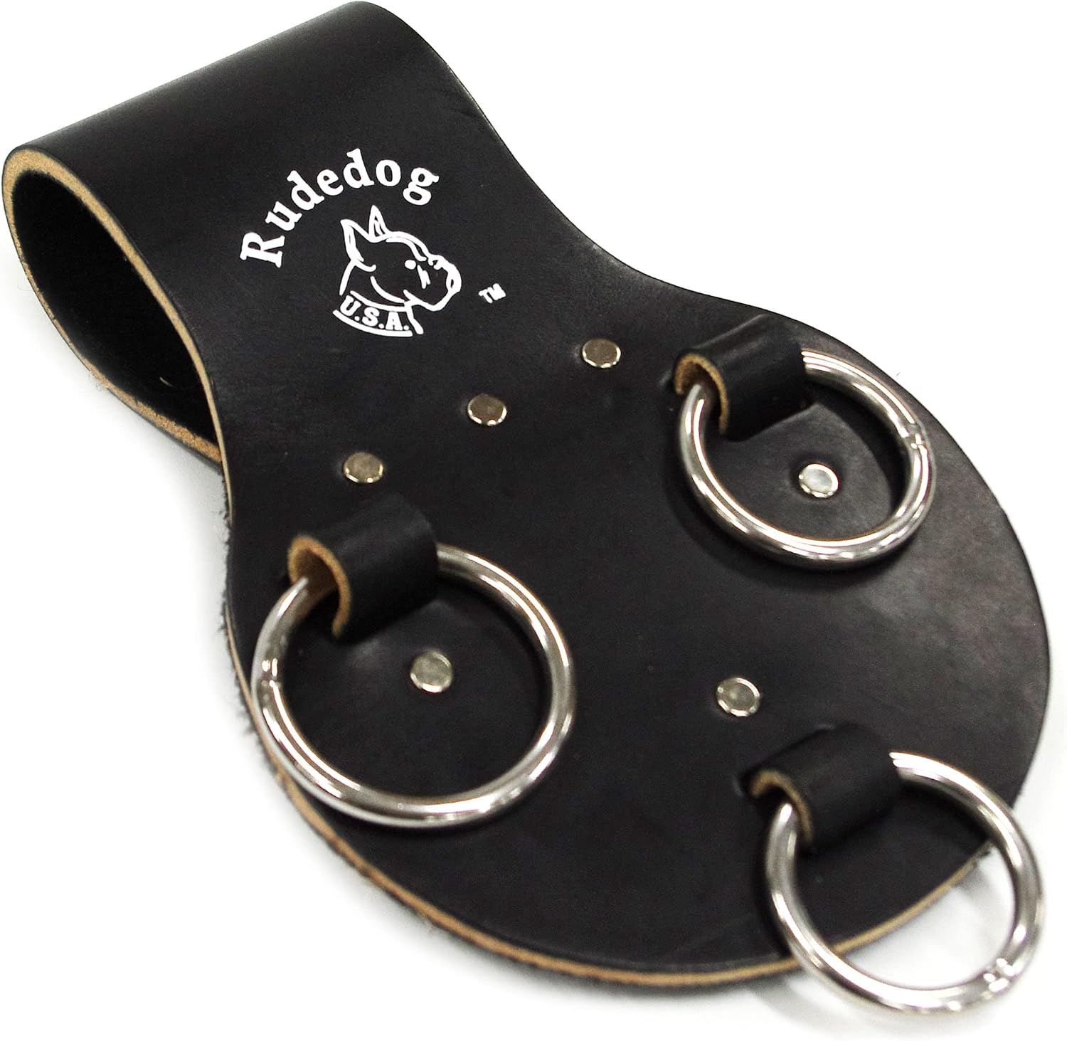 3-Ring Spud Wrench Holder - Premium Black Leather - Rudedog USA #3035