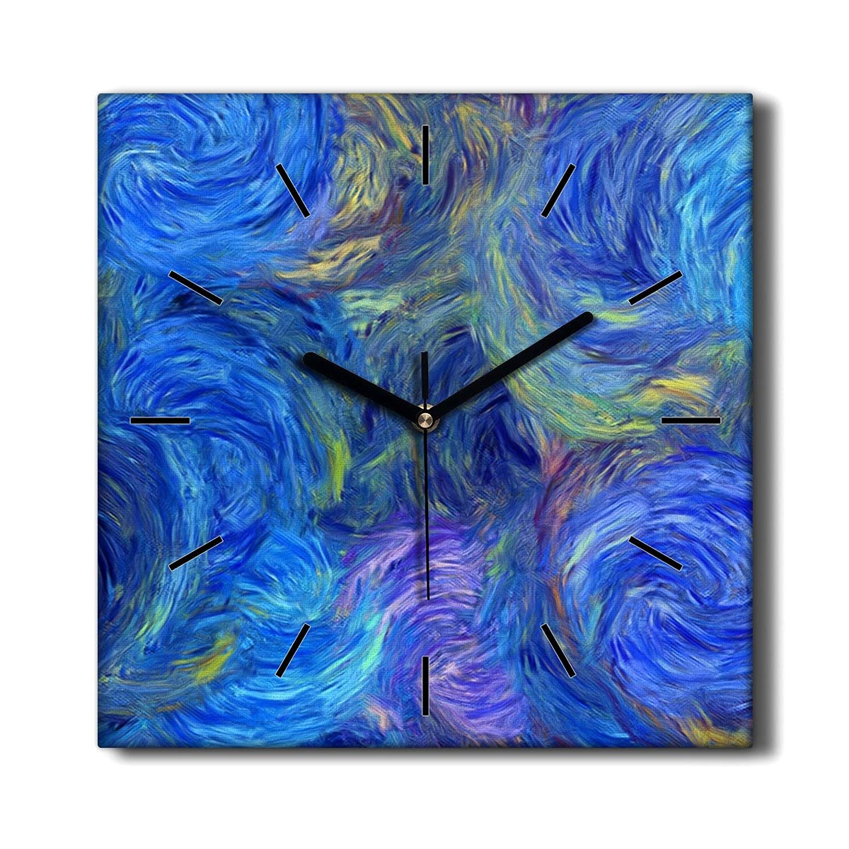 Horloge Murale sans tic-tac Cercles Bleus Coloray - Toile Silencieuse 30x30 cm