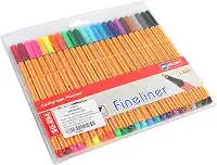 Caneta Colorida Ponta Fina 0.4mm - 24 Cores Vibrantes - Kit de Canetas Ponta Fina para Desenho, Escrita e Bullet Journal - Traço Preciso e Estojo Compacto