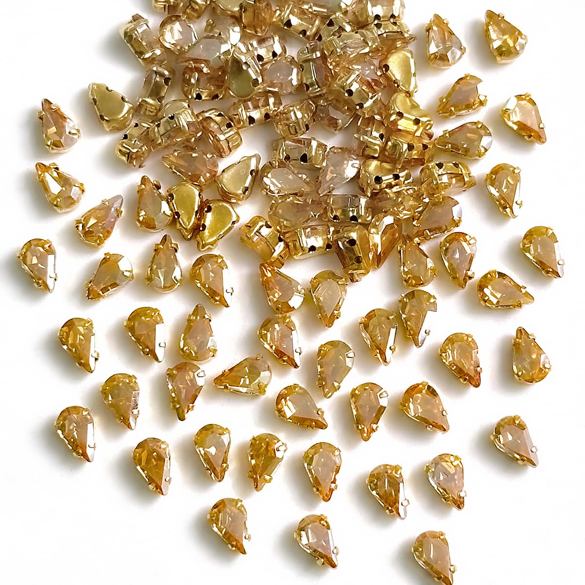 EmbroideryMaterial Sew on Crystal Glass Stones/Rhinestone for Craft, Embroidery, Jewellery Making, Dresses, Embellishments, Bracelet Making (3 * 6MM, Teardrop Shape, Light Gold, 144 Pieces) (B0CYLSGHSL) Amazon Price History, Amazon Price Tracker