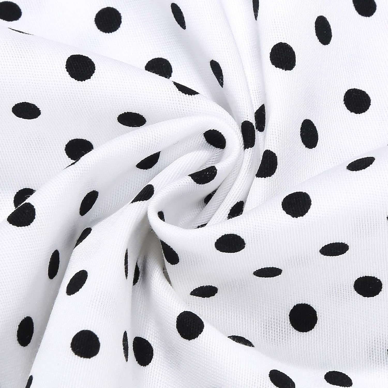 Women's 1950s Retro Polka Dot Vintage Dress Sleeveless Cocktail Prom Swing Midi Belt Dresses Notched Lapel - Image 6