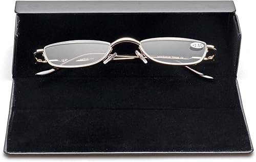 Miniatura 3 de ZUVGEES T0340 - Gafas de lectura de aleación vintage sin montura para hombres y mujeres, con elegante estuche