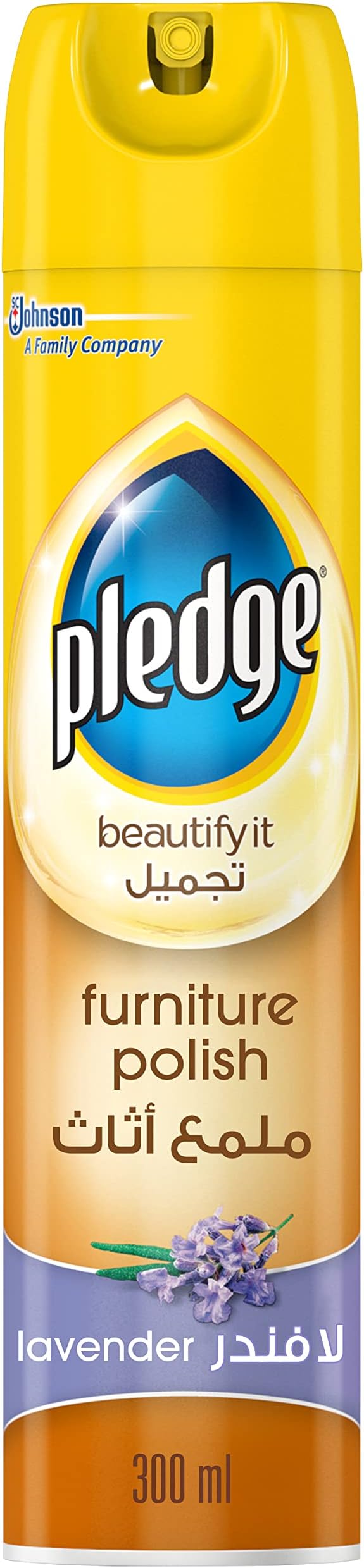 Pledge Beautify It Furniture Polish Spray, Lavender Scent, Gently Cleans, Protects & Shines Wood Surfaces, 300ml
