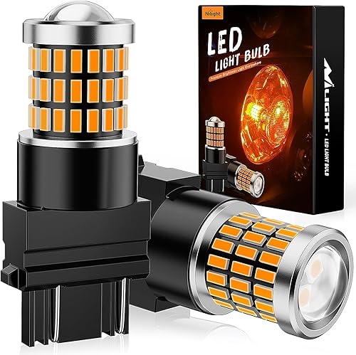 Miniatura 8 de Nilight Bombilla LED 3157, 2 unidades, 57 LED, color rojo, 3156, 3056, 4157, 3057, luz de freno intermitente, luz trasera con proyector de repuesto