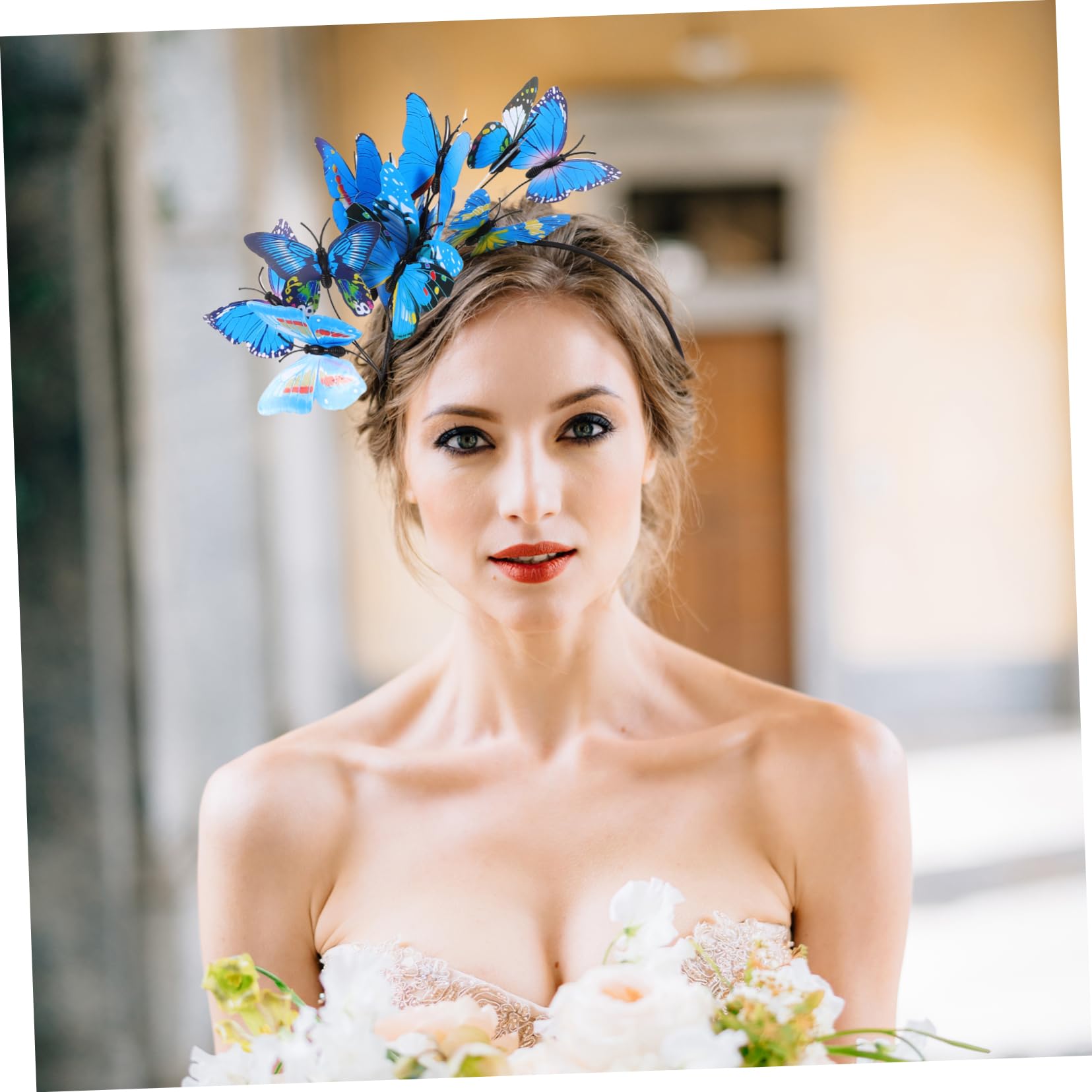 FOMIYES 4 Piezas Diadema Con Lazo Tocados De Mariposas Diadema De Fiesta De Té Diadema Decorativa Accesorio Para El Cabello Diademas De Fiesta Novia Venda Resina