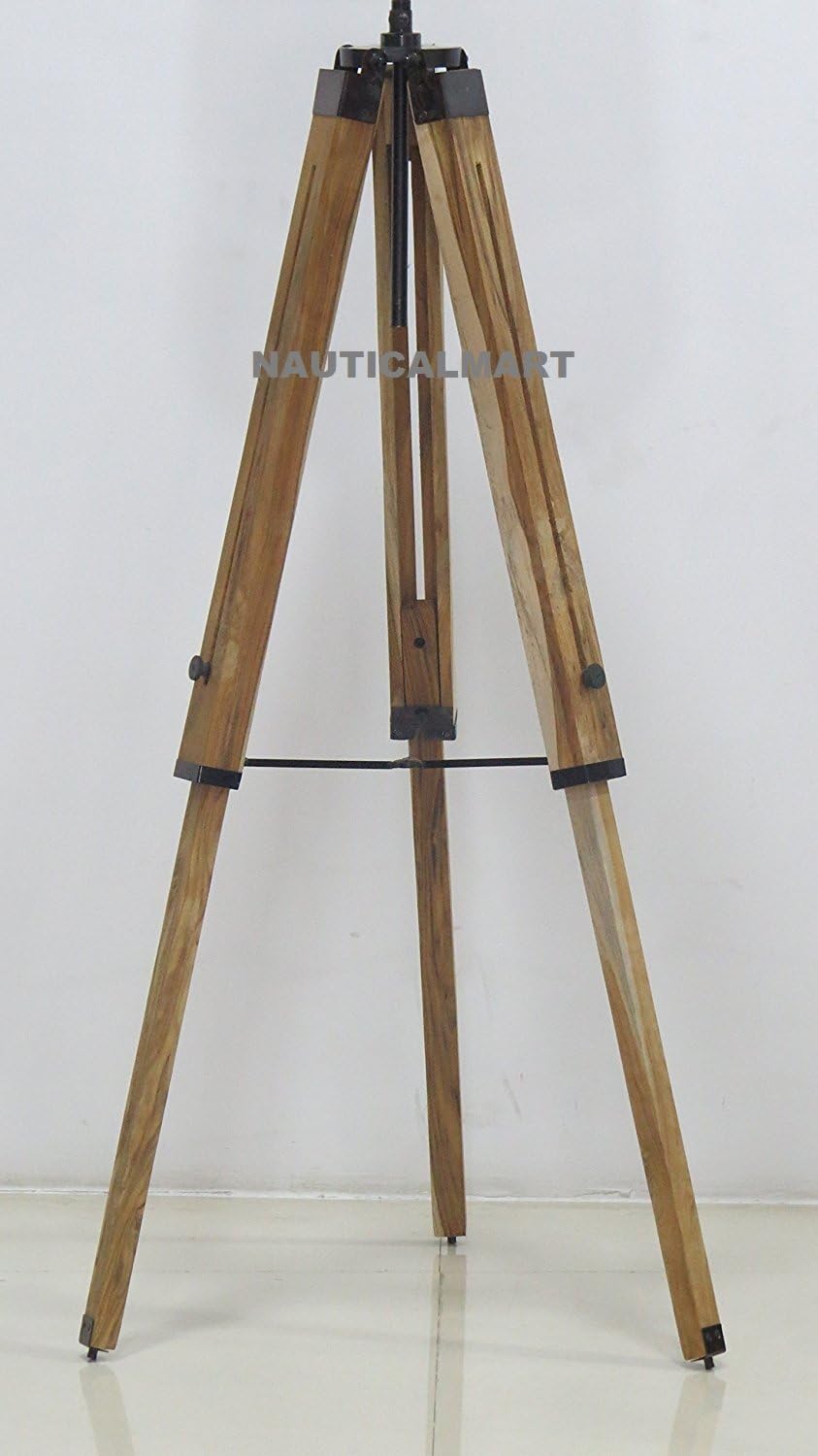 NauticalMart Classical Design Tripod Floor Lamp Stand Industrial Vintage Lamp Perfect for Living Room Lamp, Bedroom, Study Room & Office (Shade Not Included)
